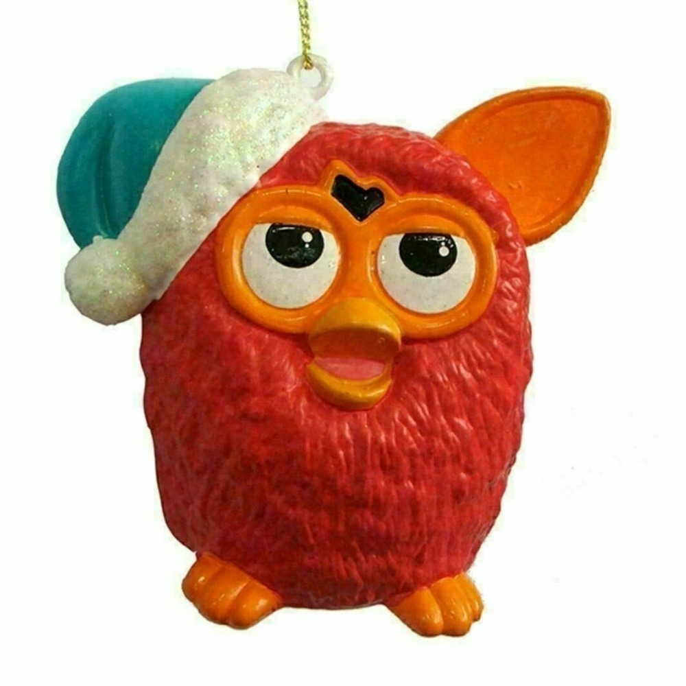 Kurt S Adler Red Furby Orange Ears Blue Santa Hat Christmas Ornament Hasbro New